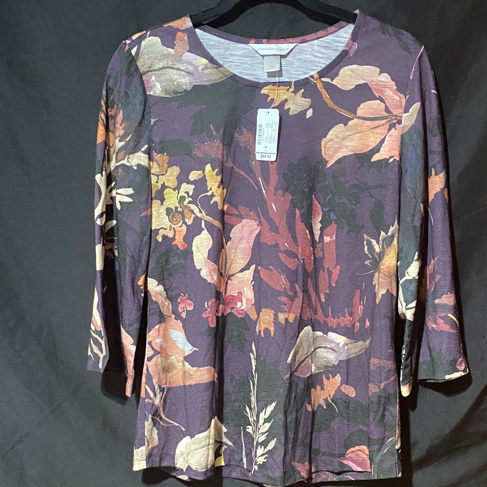 3/$12. Christopher & Banks Multicolor Floral Women's Blouse